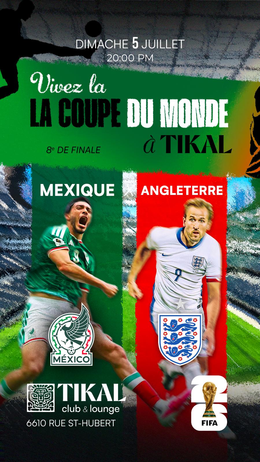 Watch Party Mexique vs Angleterre 5 Juillet